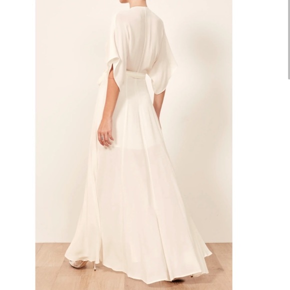 REFORMATION Winslow Wrap Maxi Dress in Ivory Size SP - Picture 2 of 10